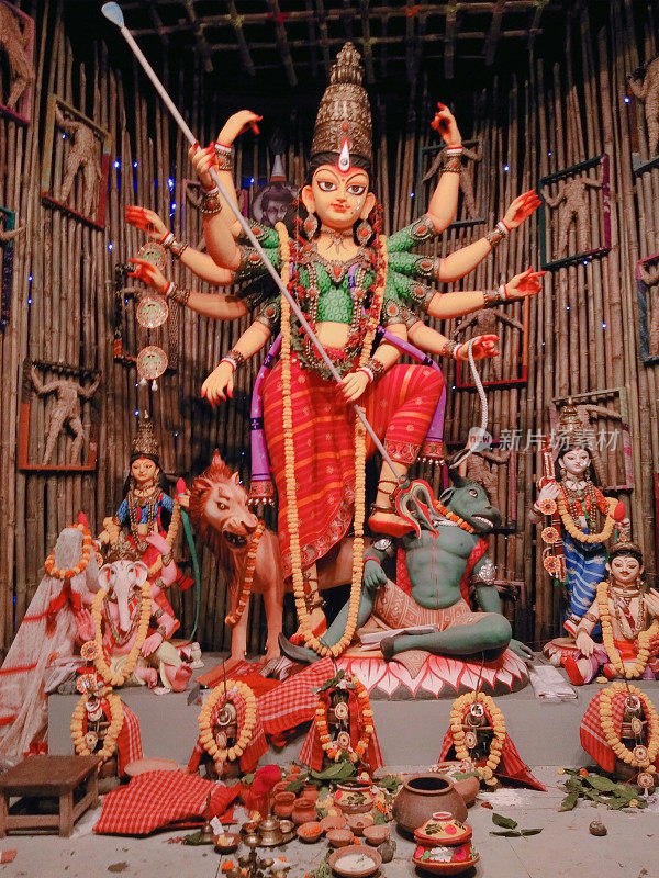 加尔各答Durga Puja的Maa Durga Pandal